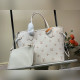 頂級原單複刻獨家實拍 [Neverfull MM 中號手袋] M45685 M14285 奶油杏色(提花)